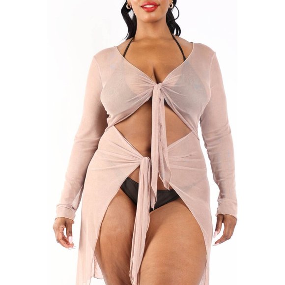 Women's Swimwear Bikini Bathing Suit Swimsuit Mesh Cover Up Plus Size 1X 2X 3X - Picture 1 of 10